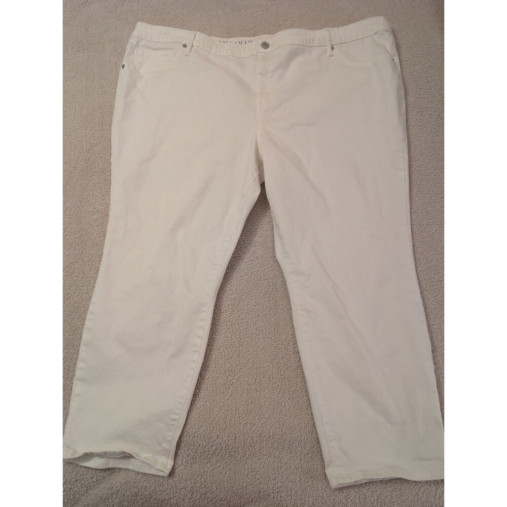 Ava & Viv Women's Plus Size 26W High Rise Skinny Cropped Jeggings Jeans - White
